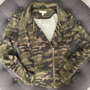 Silence + Noise Camo print Moto Jacket Size XS